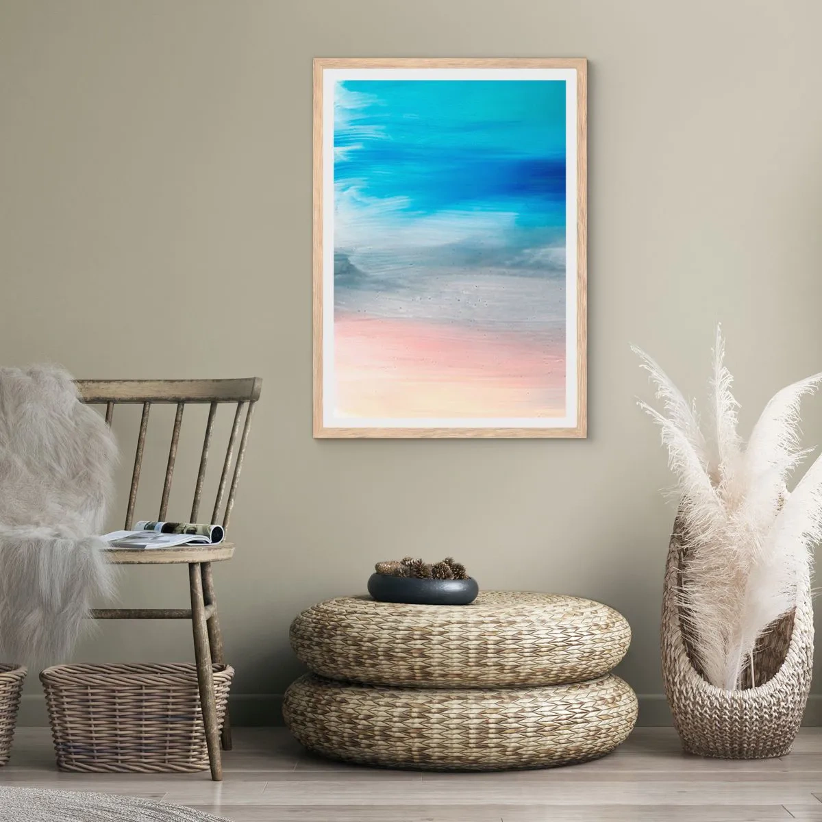 Een poster in een licht eiken lijst - Elementen: lucht - 40x50 cm