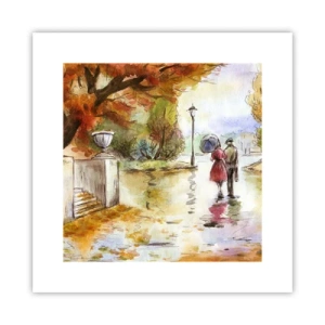 Poster - Romantische herfst in het park - 30x30 cm