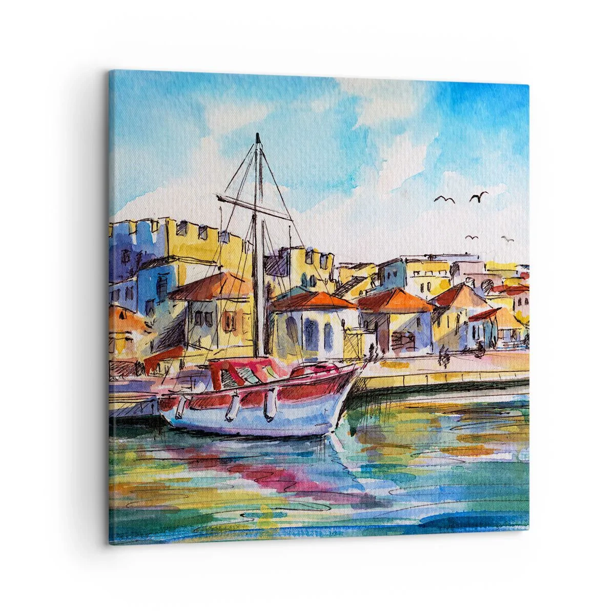 Schilderen op canvas - Regenboogmiddag - 50x50 cm