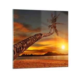 Schilderen op glas - Exotische vakantie, Caribisch avontuur - 30x30 cm