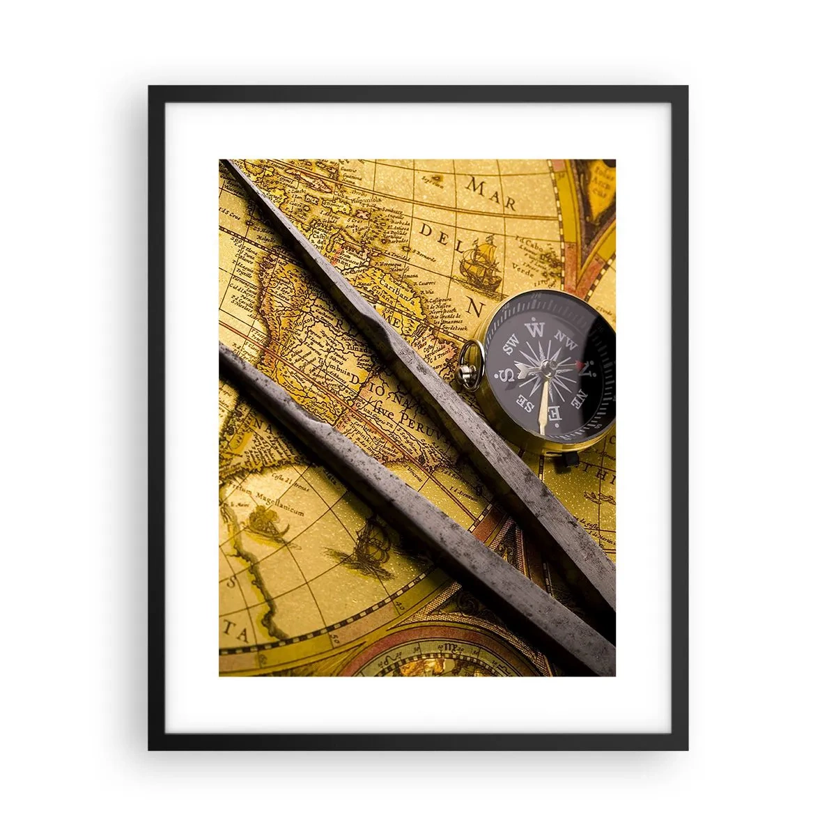 Poster in een zwarte lijst - Waar zijn deze schatten? - 40x50 cm