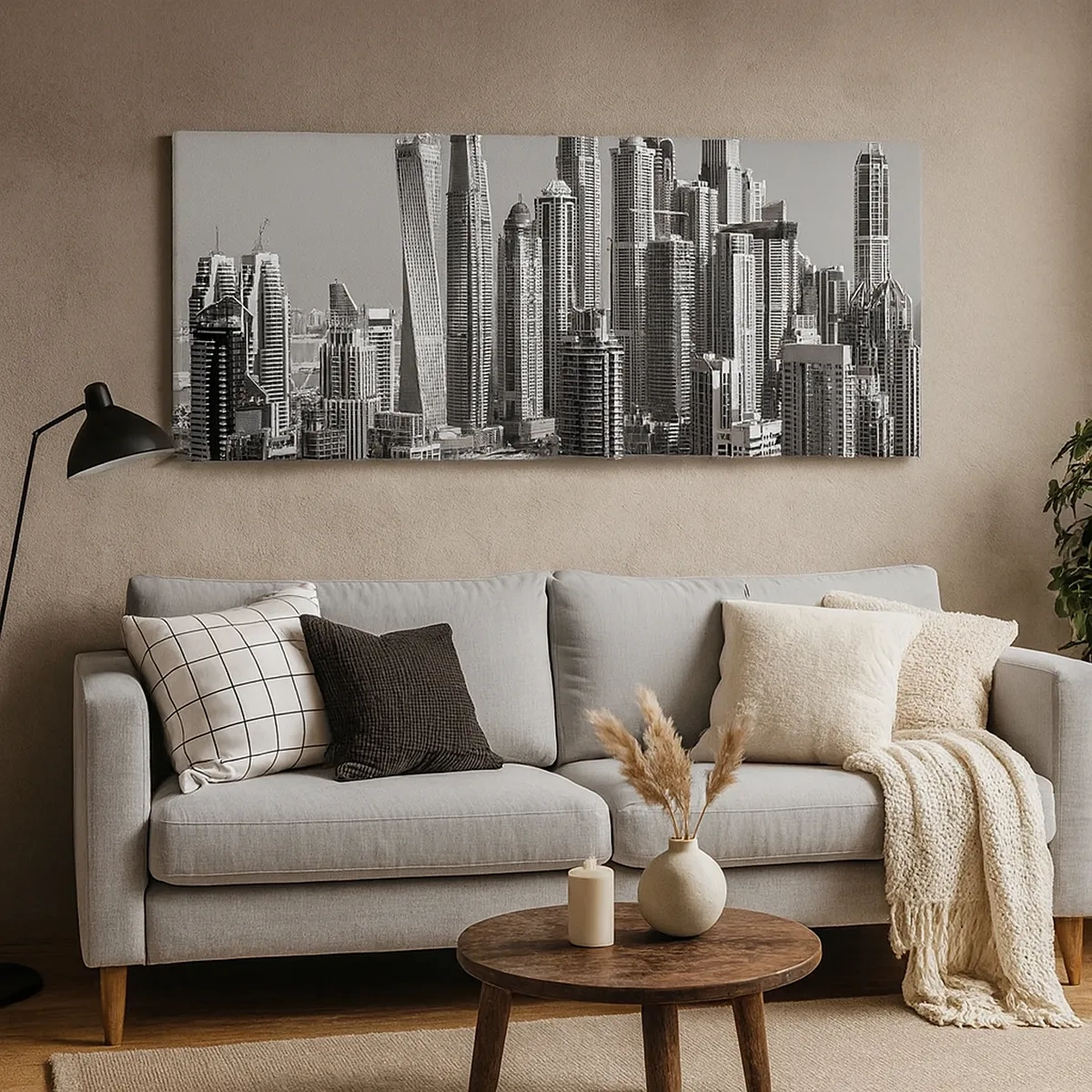 Schilderen op canvas - Stad in de woestijn - 30x30 cm