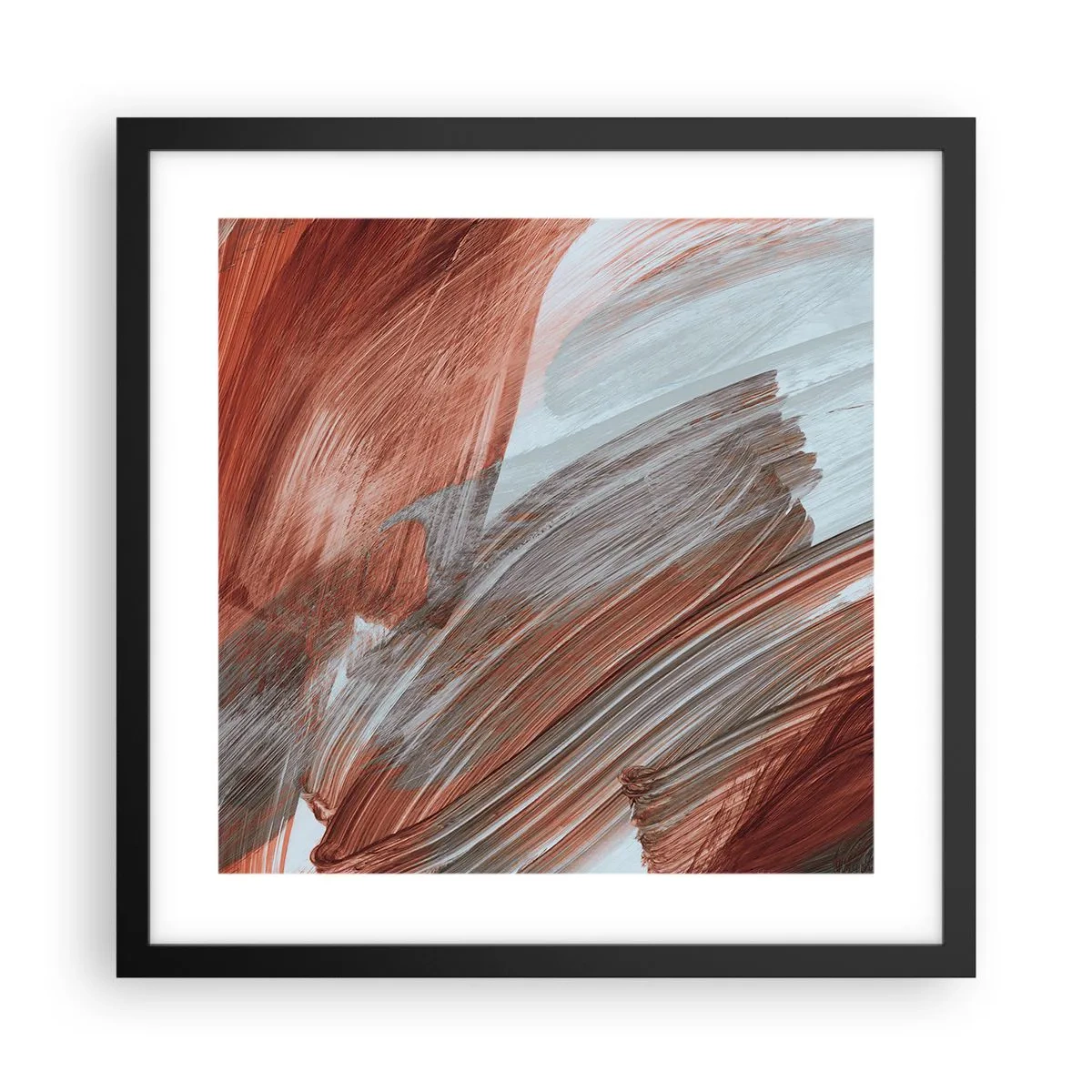 Poster in een zwarte lijst - Herfst en winderige abstractie - 40x40 cm