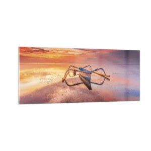 Schilderen op glas - De rust van een tropische avond - 100x40 cm