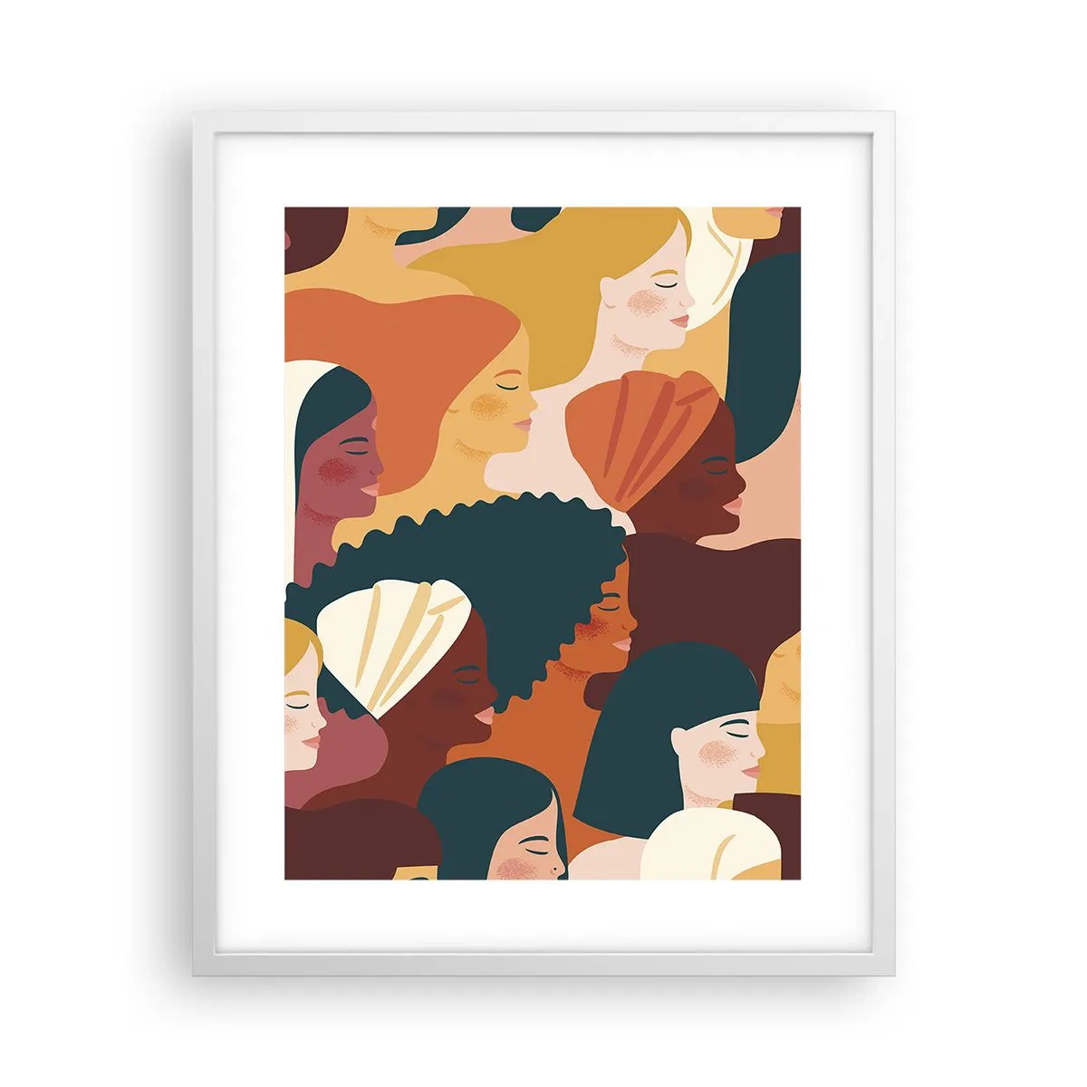 Poster in een witte lijst - Alleen vrouwelijkheid - 40x50 cm