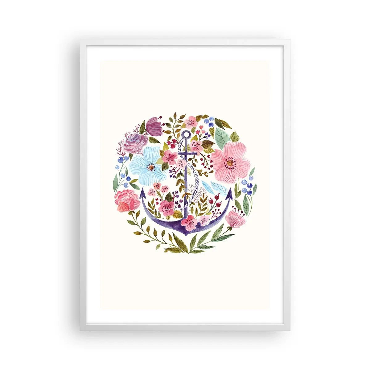 Poster in een witte lijst - Goede droom van zeeman - 50x70 cm
