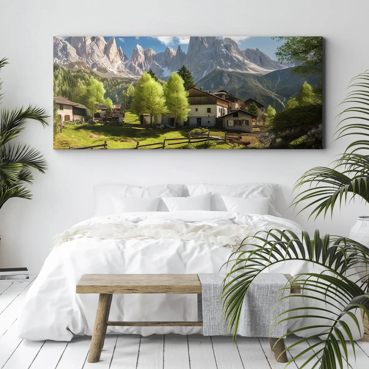 Schilderen op canvas - Alpine idylle - 160x50 cm