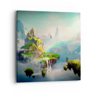 Schilderen op canvas - Midden in de lucht - gelukkige eilanden - 40x40 cm