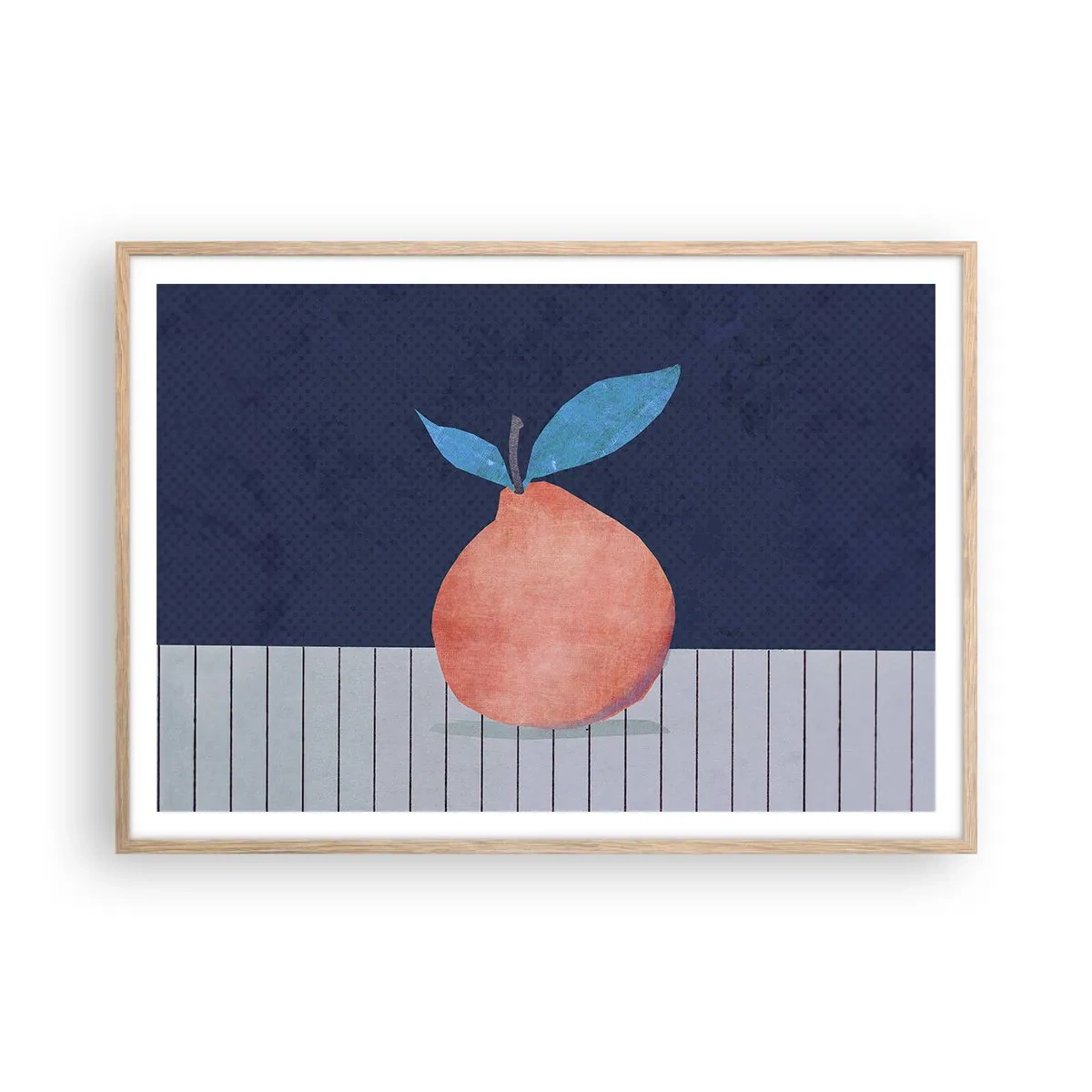 Een poster in een licht eiken lijst - Convexiteit en vlak - 100x70 cm