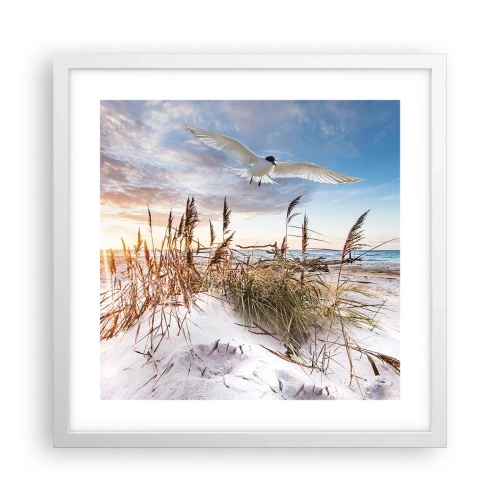 Poster in een witte lijst - Wind uit zee - 40x40 cm