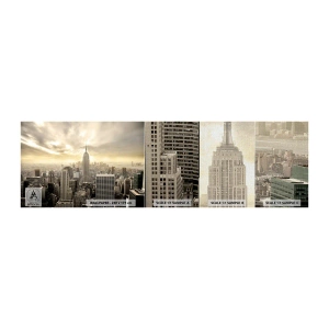 Fotobehang Monster Premium Canvas - New York geweven van grijs - Stad, New York, Manhattan - 100x30 cm