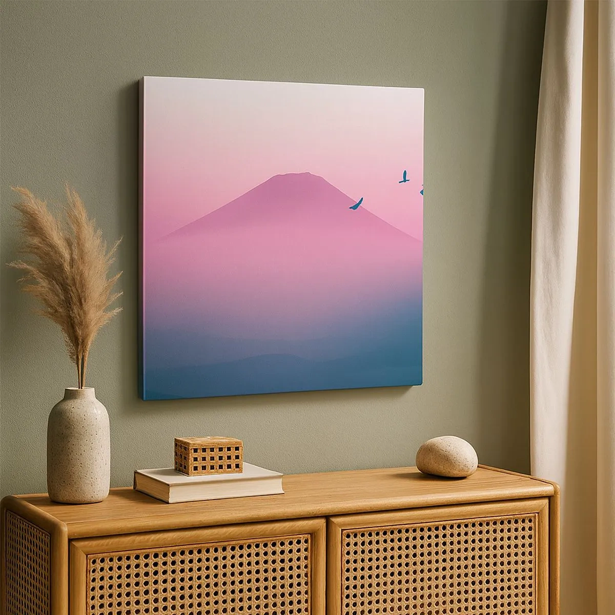 Schilderen op canvas - Wandelaars boven de wolken - 30x30 cm