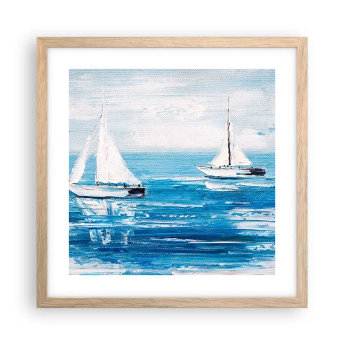 Een poster in een licht eiken lijst - Met een vriend aan mijn zijde - 40x40 cm