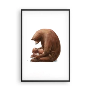 Poster in een zwarte lijst - Zoete dromen, kinderen - 61x91 cm