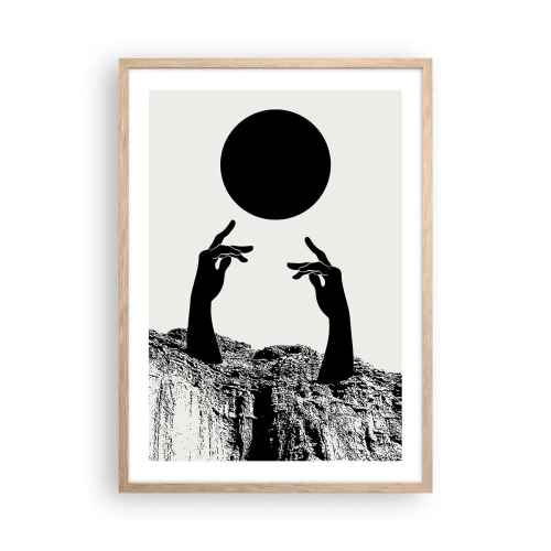 Een poster in een licht eiken lijst - Surrealistische compositie: de zon en de rest - 50x70 cm