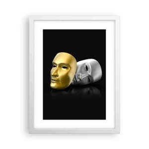 Poster in een witte lijst - Het leven is theater - 30x40 cm