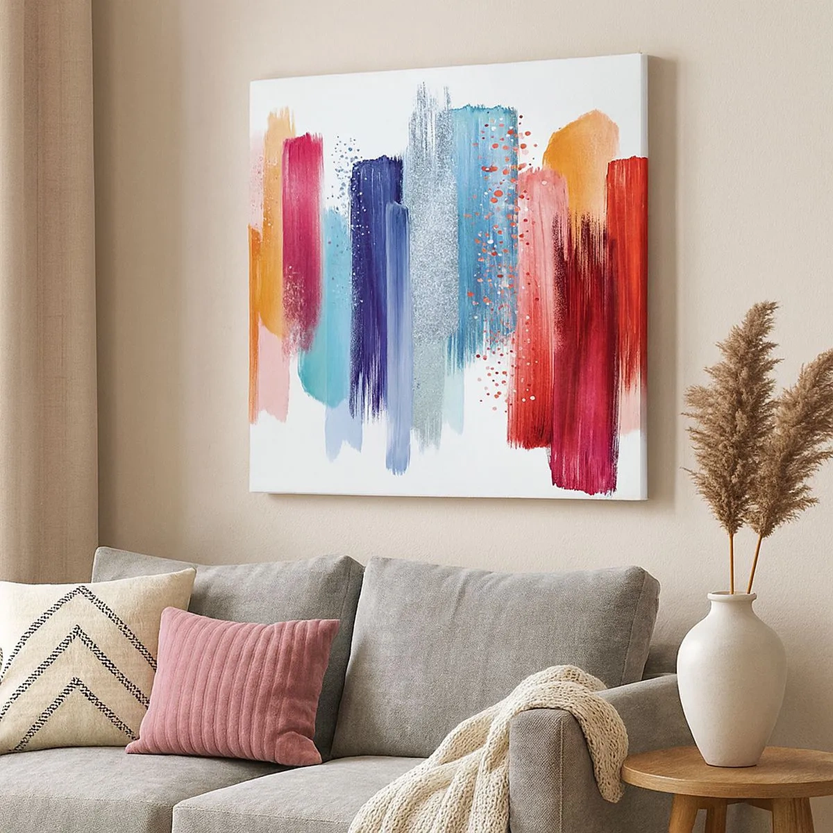 Schilderen op canvas - Omhoog en omlaag - 30x30 cm