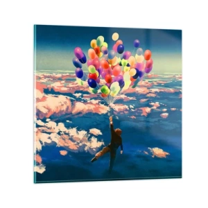 Schilderen op glas - Een kinderdroom komt uit - 30x30 cm