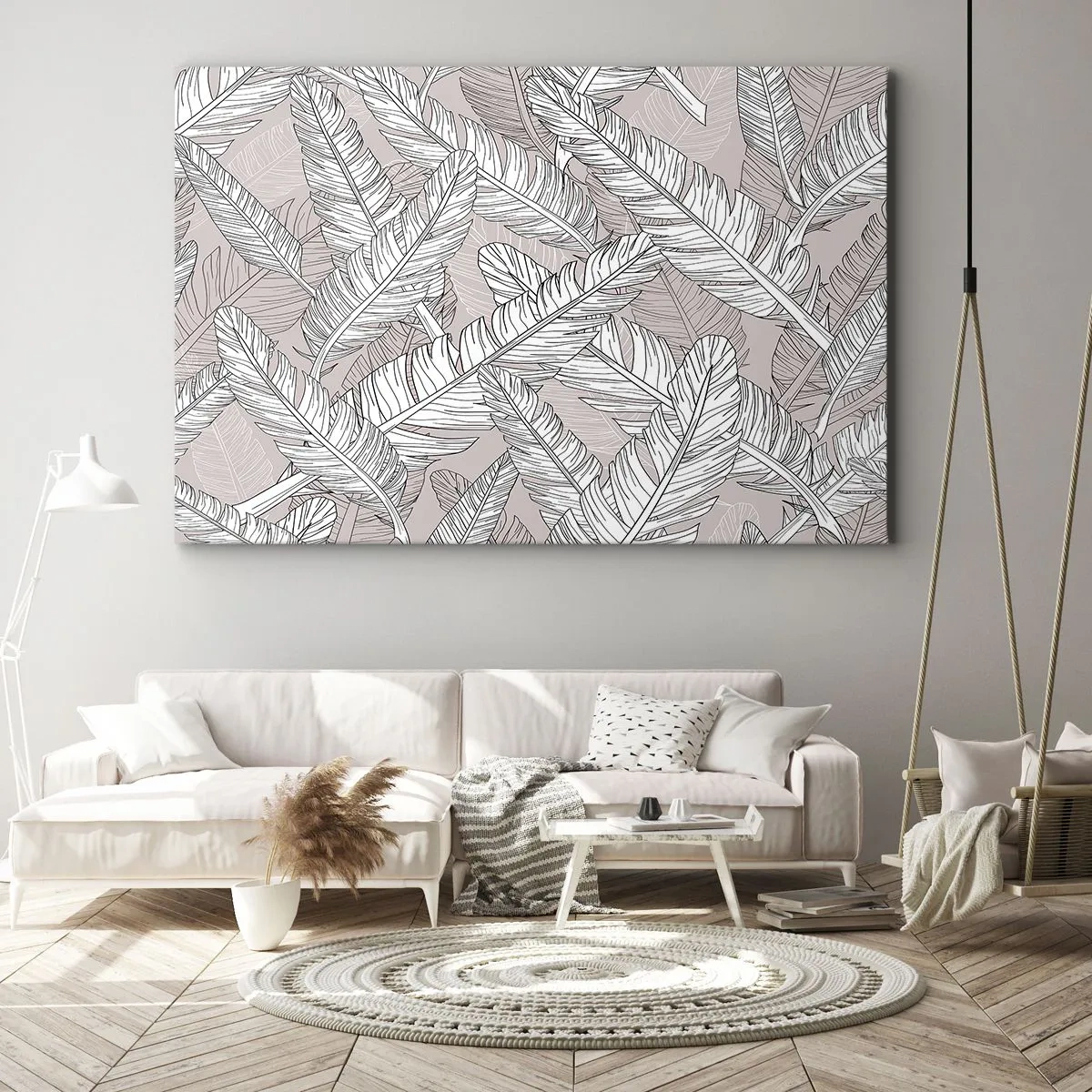 Schilderen op canvas - Een verenwerveling - 120x80 cm