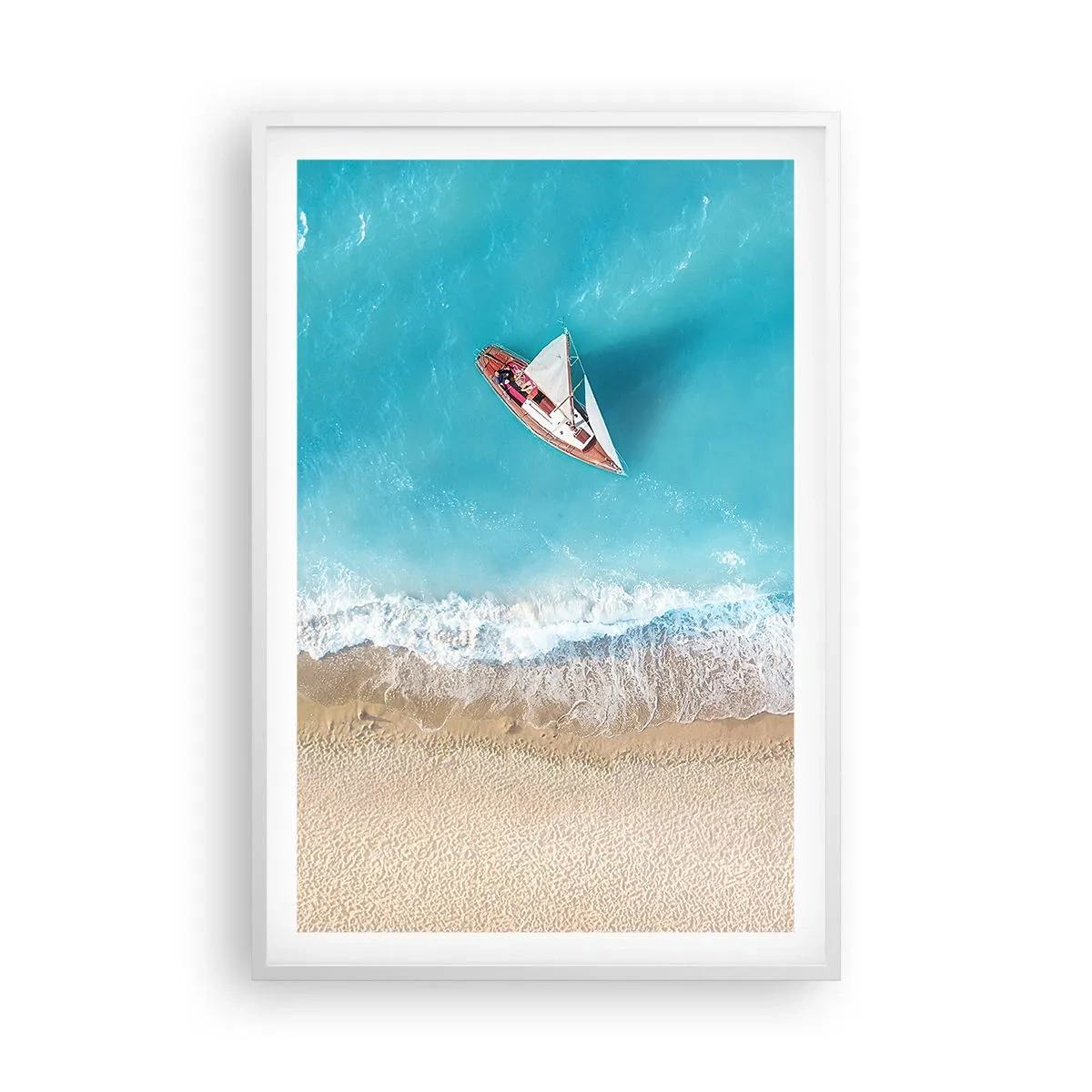 Poster in een witte lijst - Op de grens van blauw en goud - 61x91 cm