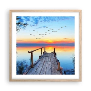 Een poster in een licht eiken lijst - Het is tijd om terug te gaan... - 50x50 cm