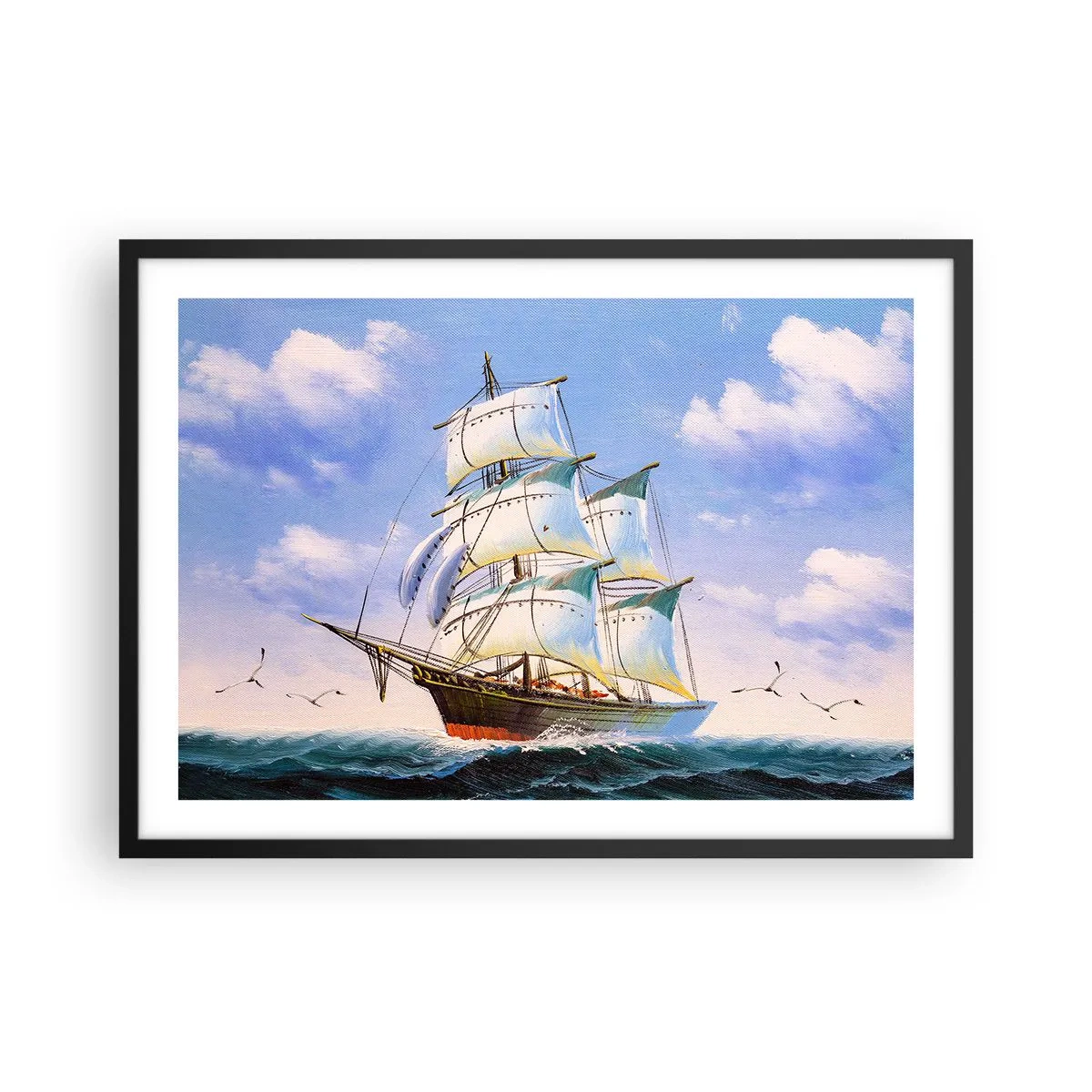 Poster in een zwarte lijst - Trots met de wind - 70x50 cm