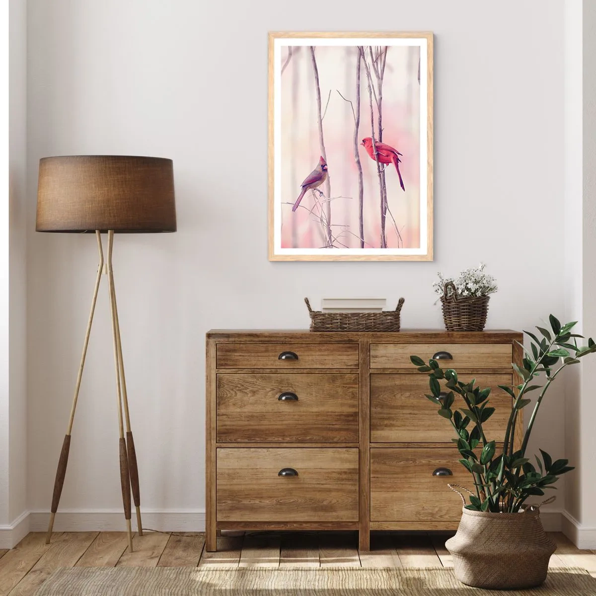 Een poster in een licht eiken lijst - Verhaal van het roze woud - 30x40 cm