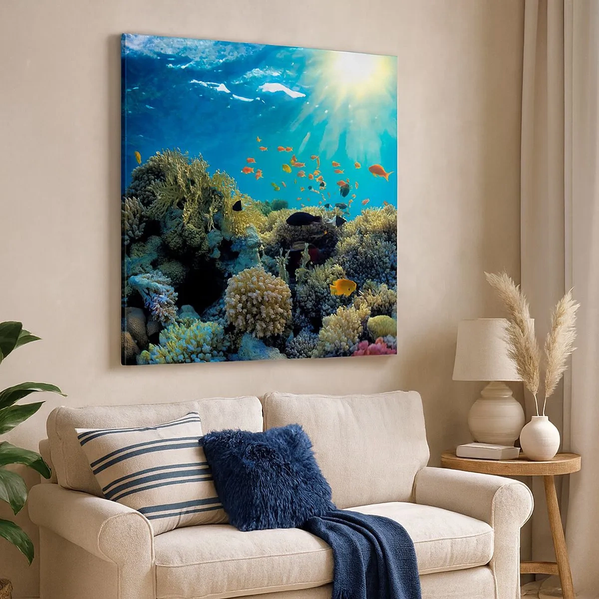 Schilderen op canvas - Onderwater schatten - 30x30 cm