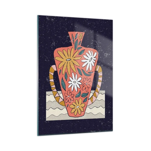 Schilderen op glas - Beschilderde kruik - 50x70 cm