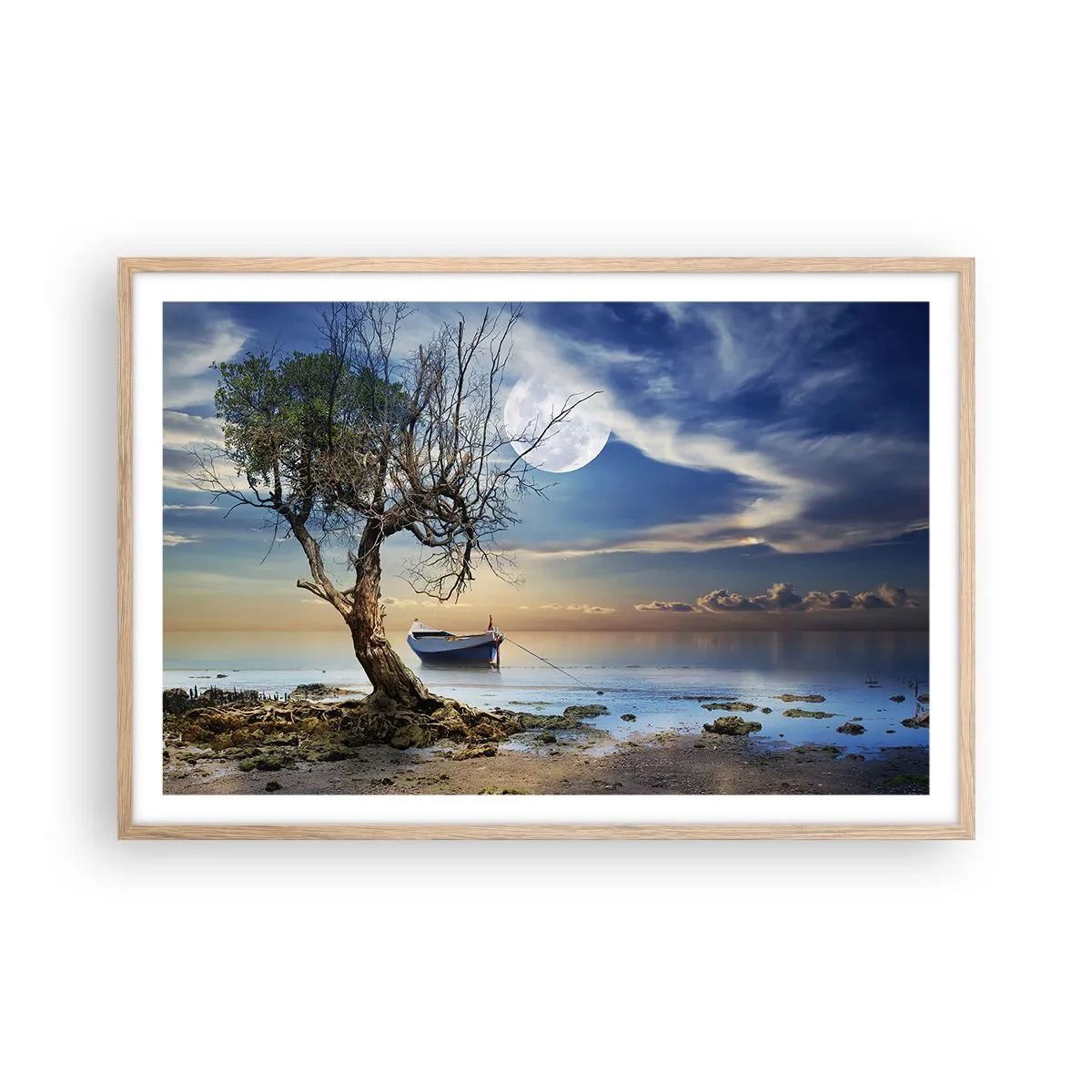 Een poster in een licht eiken lijst - Is dit het einde of het begin? - 91x61 cm