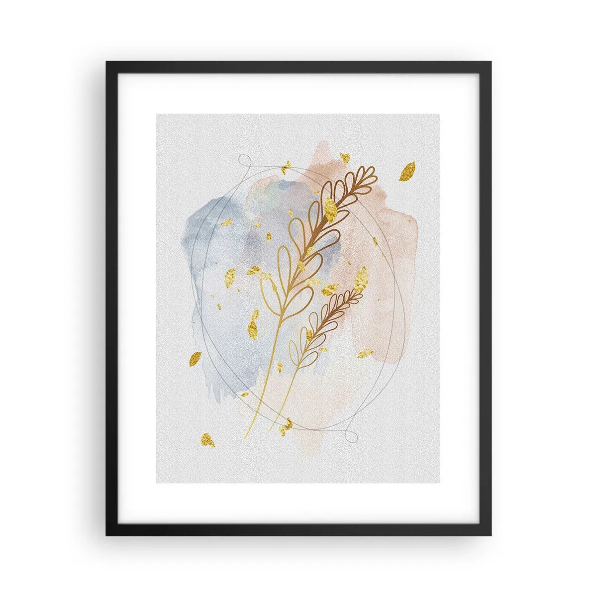 Poster in een zwarte lijst - Gouden explosie - 40x50 cm
