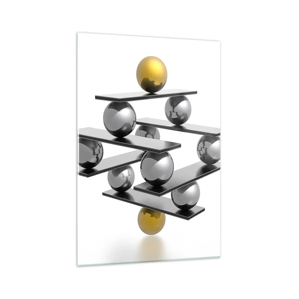 Schilderen op glas - Goud-zilver balans - 70x100 cm
