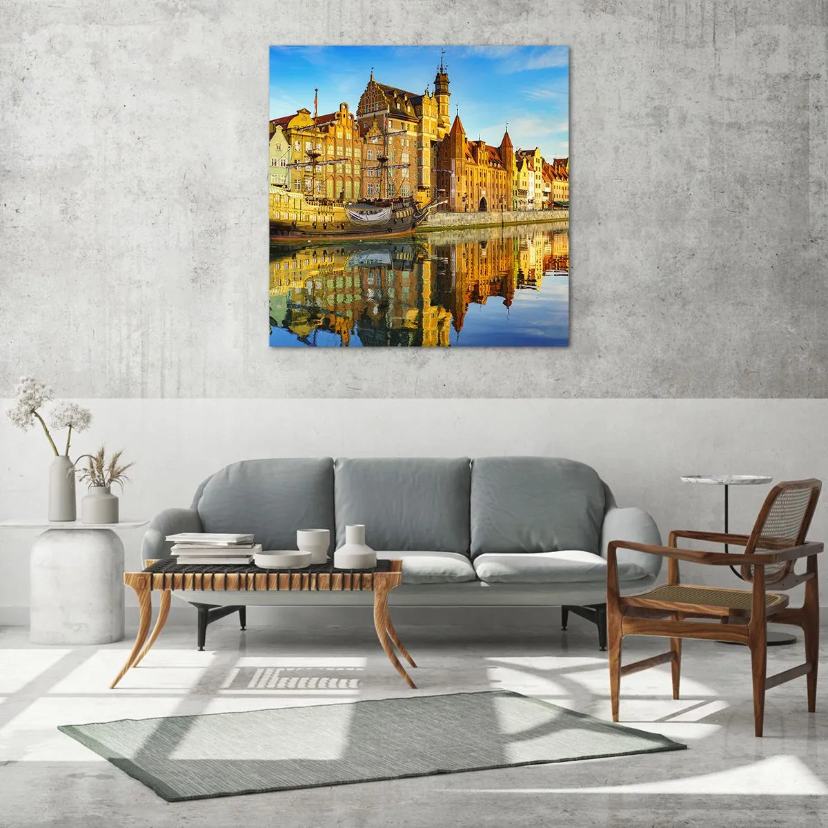 Schilderen op glas - Een spiegelbeeld van het verleden - 60x60 cm