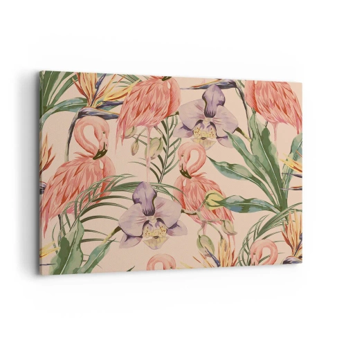 Schilderen op canvas - Roze ballet in bloemen - 100x70 cm