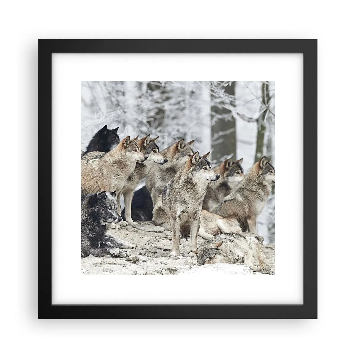 Poster in een zwarte lijst - Familie en vrienden - 30x30 cm