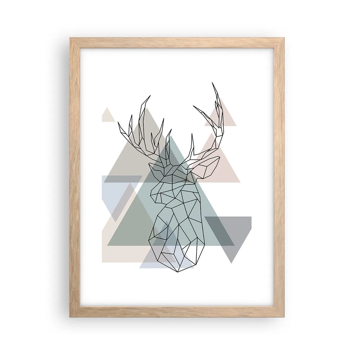 Een poster in een licht eiken lijst - In een geometrisch bos - 30x40 cm