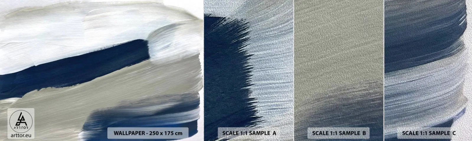 Fotobehang Monster Premium Sand - Ontmoeting met witheid - Deel, Minimalistisch, Modern - 100x30 cm