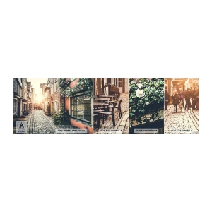 Fotobehang Staaltje Standard Eco - Rozensteeg in roze gloed - Stad, Nederland, Architectuur - 100x30 cm