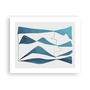 Poster - Abstractie: turquoise verbinding - 50x40 cm