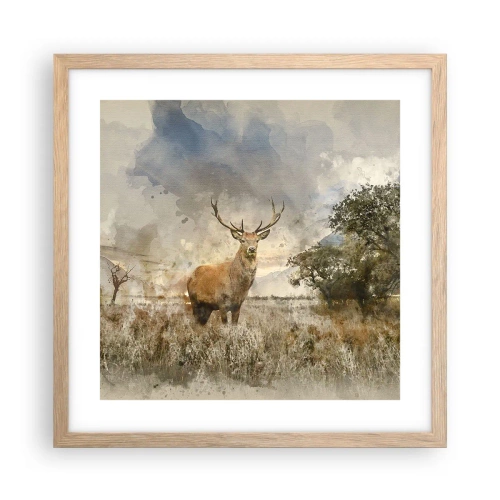 Een poster in een licht eiken lijst - Waardigheid - kracht - waardigheid - 40x40 cm