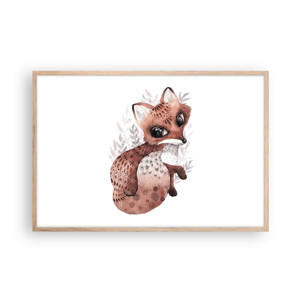 Een poster in een licht eiken lijst - Houd er gewoon van - 91x61 cm