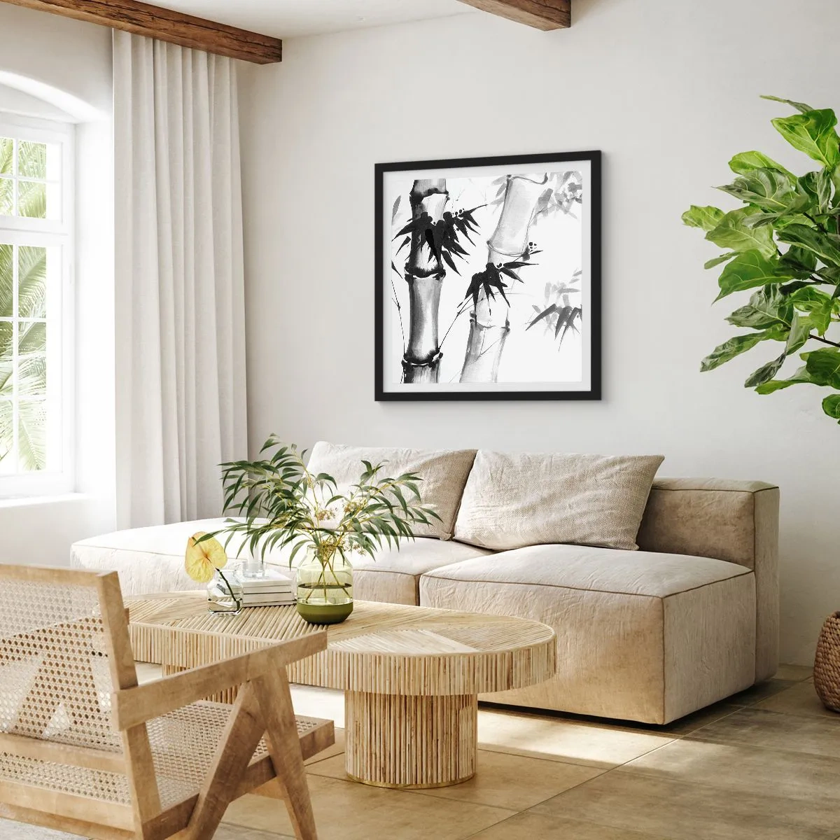 Poster in een zwarte lijst - Close-up op het oosten - 40x40 cm