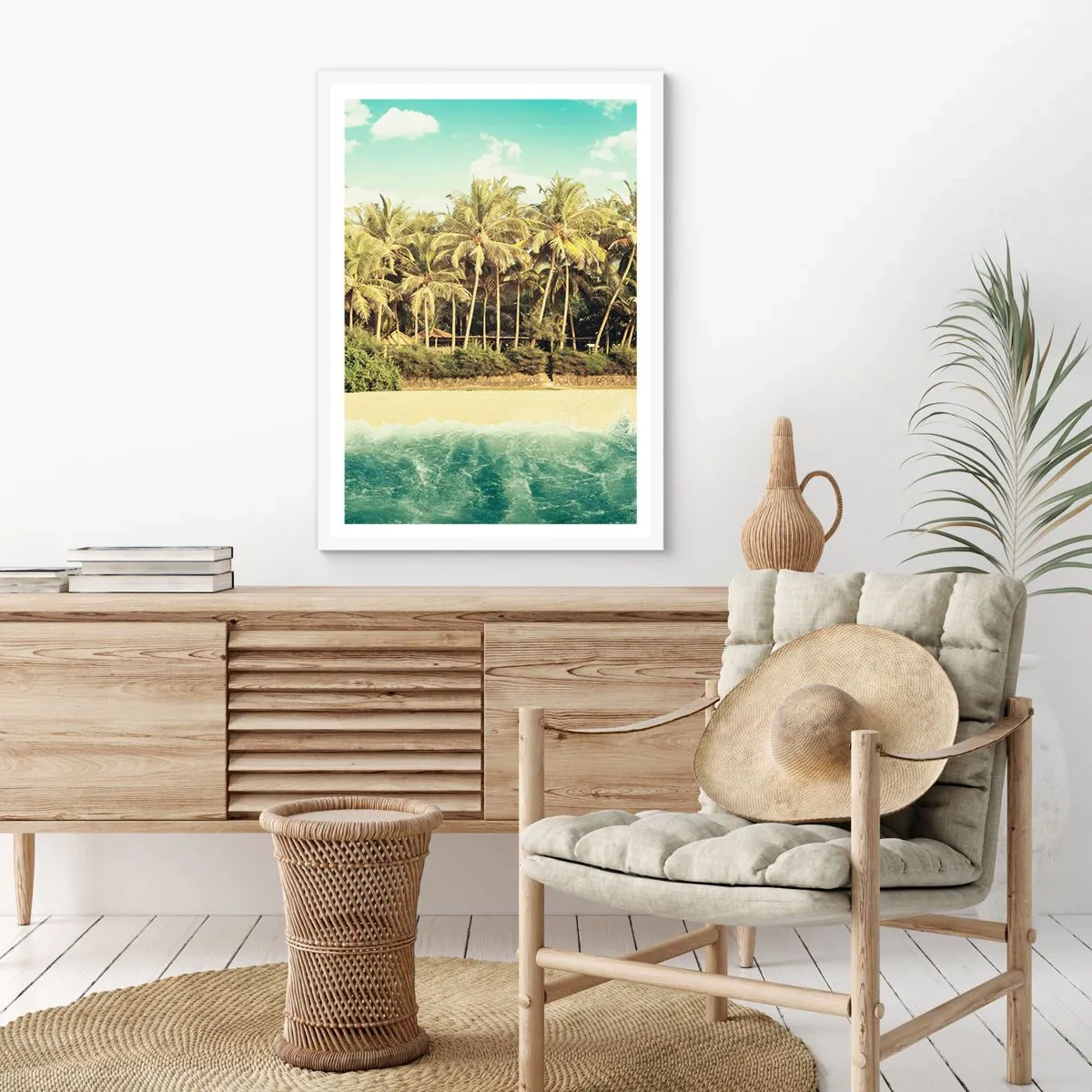 Poster in een witte lijst - Hoe zit het hier? - 50x70 cm