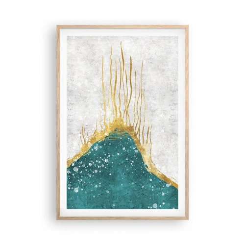 Een poster in een licht eiken lijst - Gouden vloed - 61x91 cm