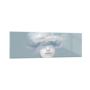 Schilderen op glas - Met hoofd in de wolken - 160x50 cm