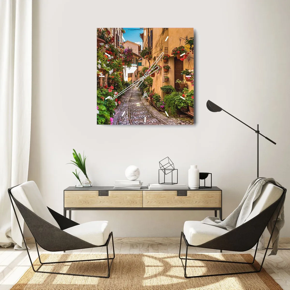 Wandklok - Klok - Italiaans zijstraatje - 30x30 cm