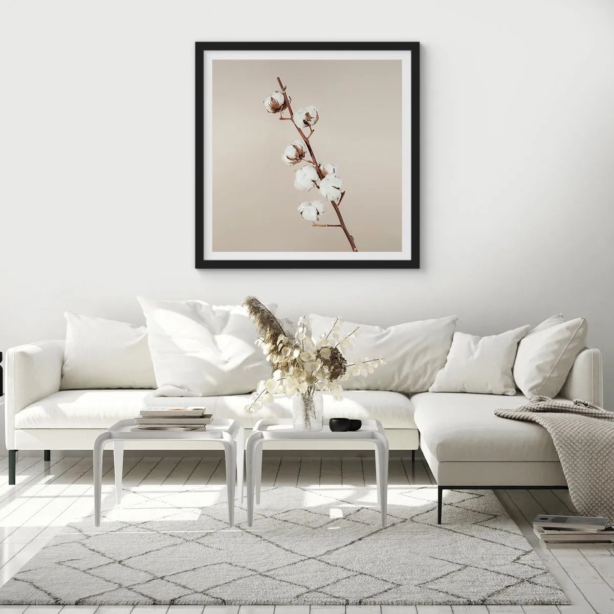 Poster in een zwarte lijst - Aan de bron van zachtheid - 30x30 cm