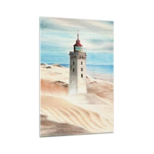 Schilderen op glas - Altijd staren naar de zee - 70x100 cm