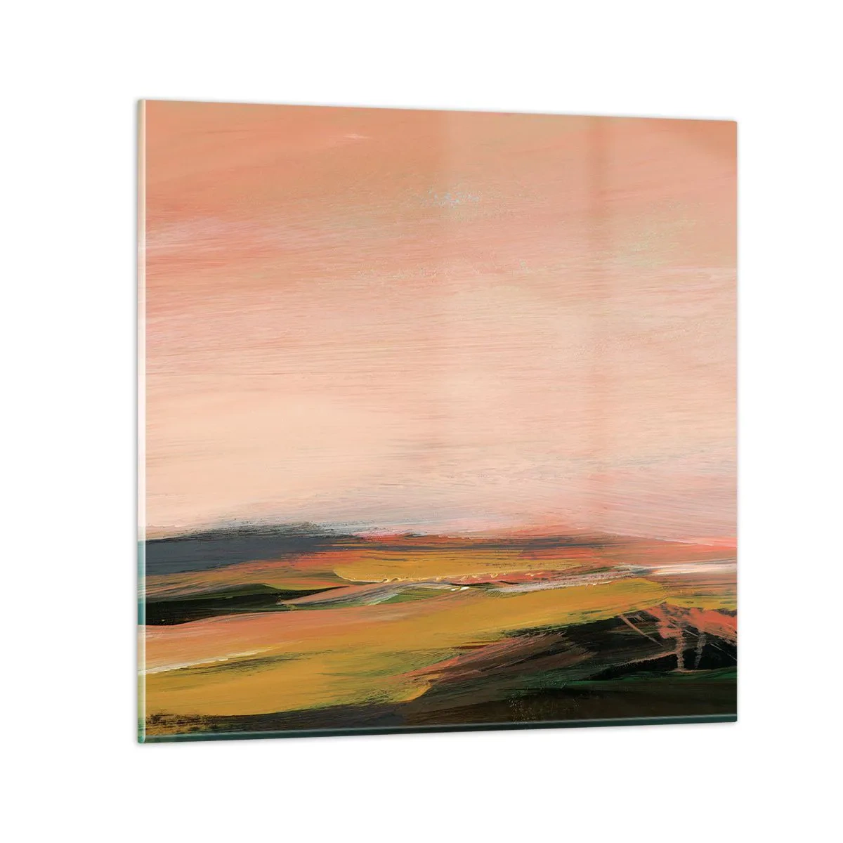 Schilderen op glas - In roze tinten - 70x70 cm