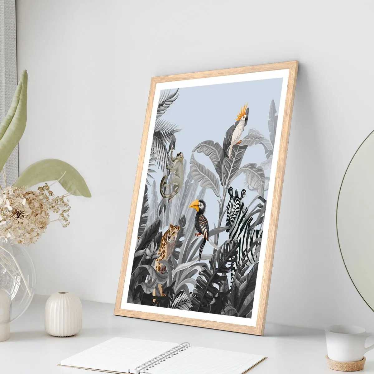 Een poster in een licht eiken lijst - Afrikaans sprookje - 70x100 cm